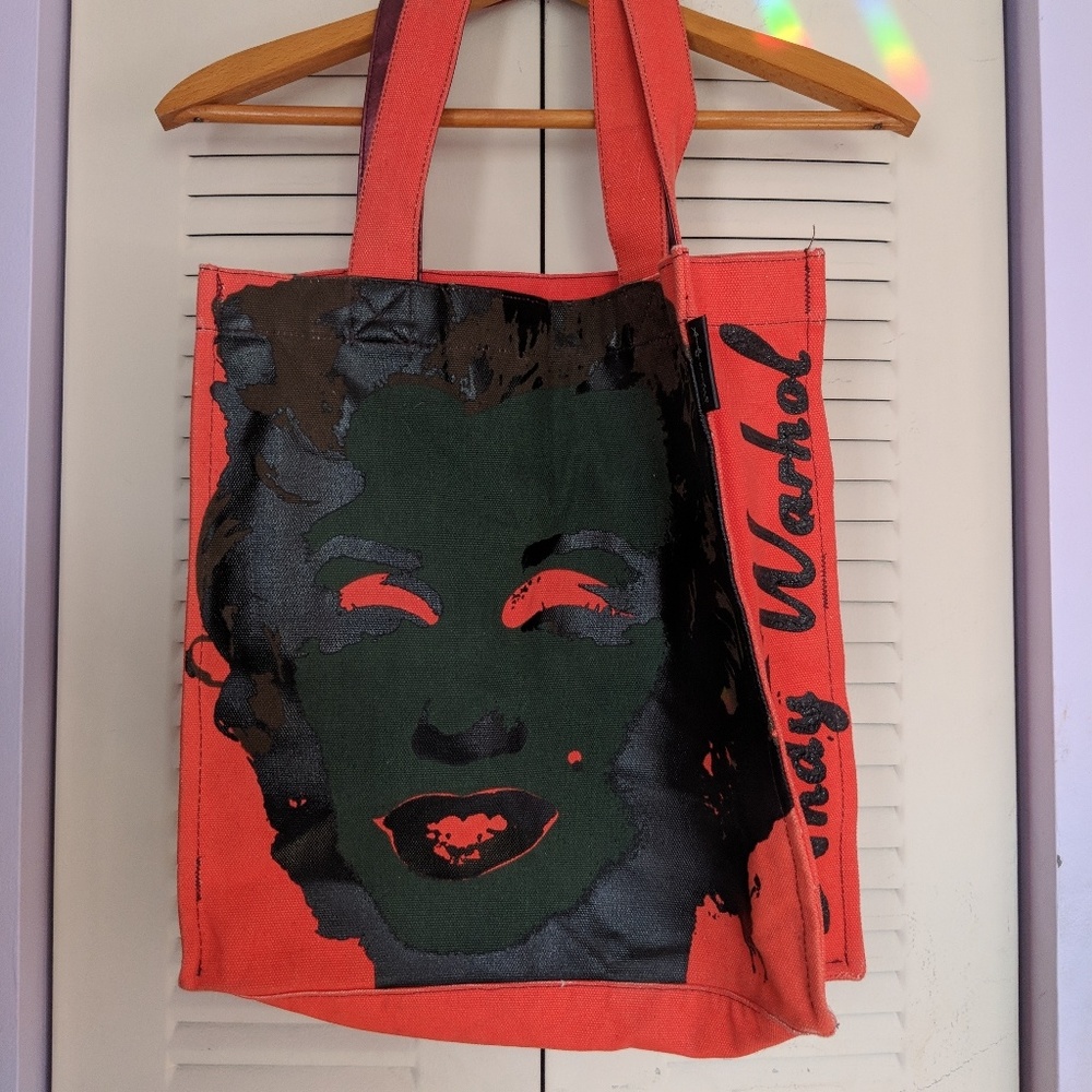 Andy Warhol Orange Marilyn Monroe Tote Bag